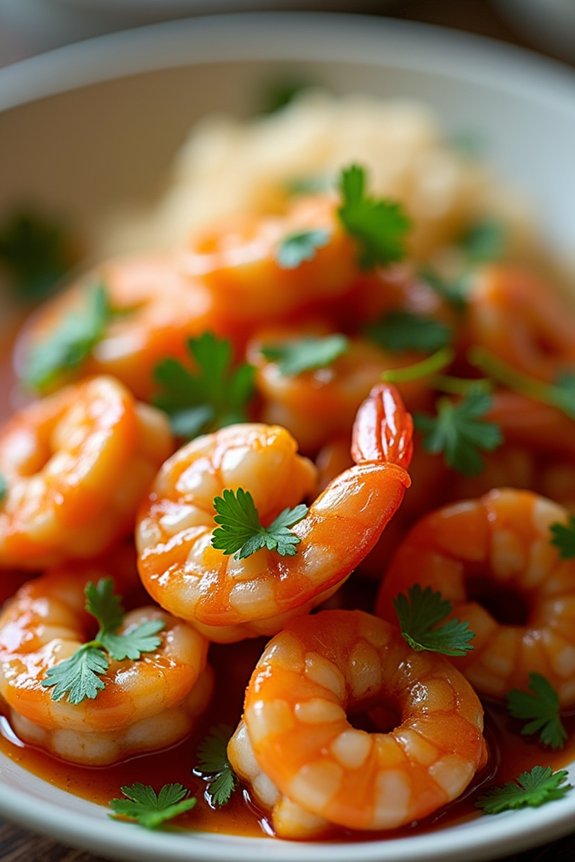 tamarind shrimp with herbs