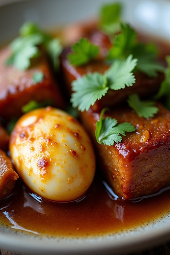 tender caramelized pork belly
