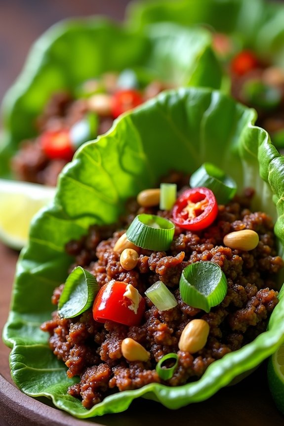 thai basil beef wraps