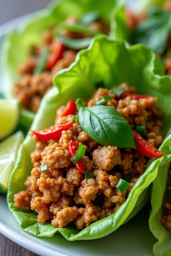 thai basil chicken wraps