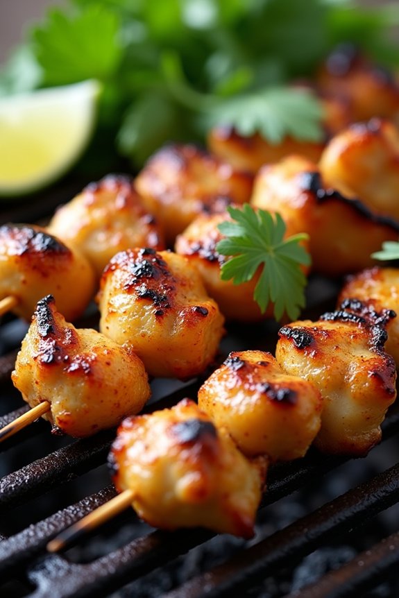 thai coconut chicken skewers
