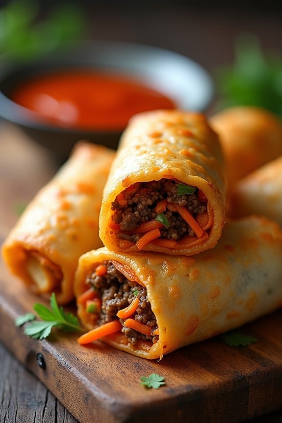 thai curry beef rolls