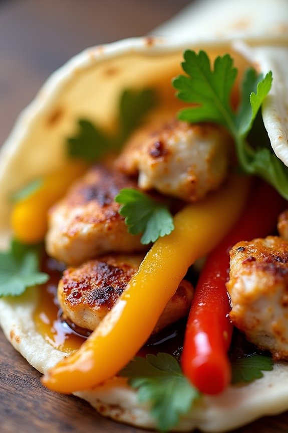 thai ginger chicken wraps
