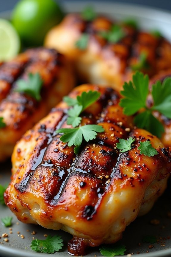 thai ginger grilled chicken thighs