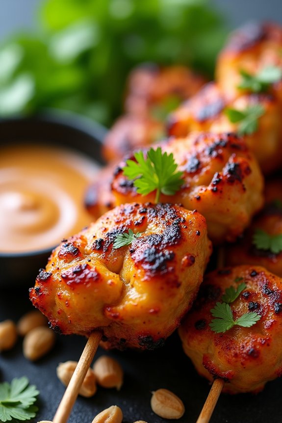 thai peanut chicken skewers