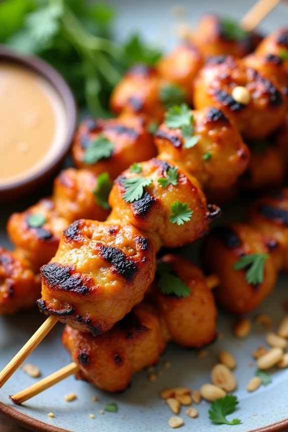 thai peanut chicken skewers