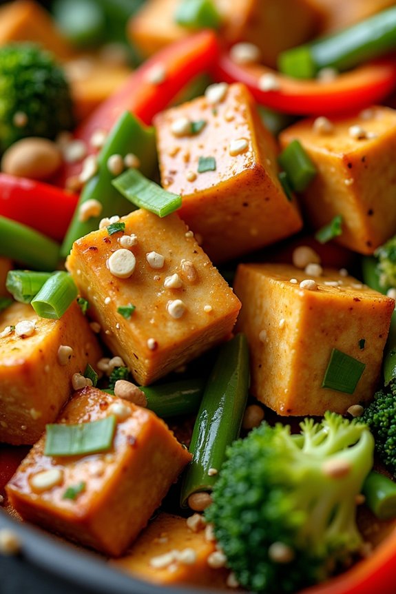 thai peanut tofu stir fry delight