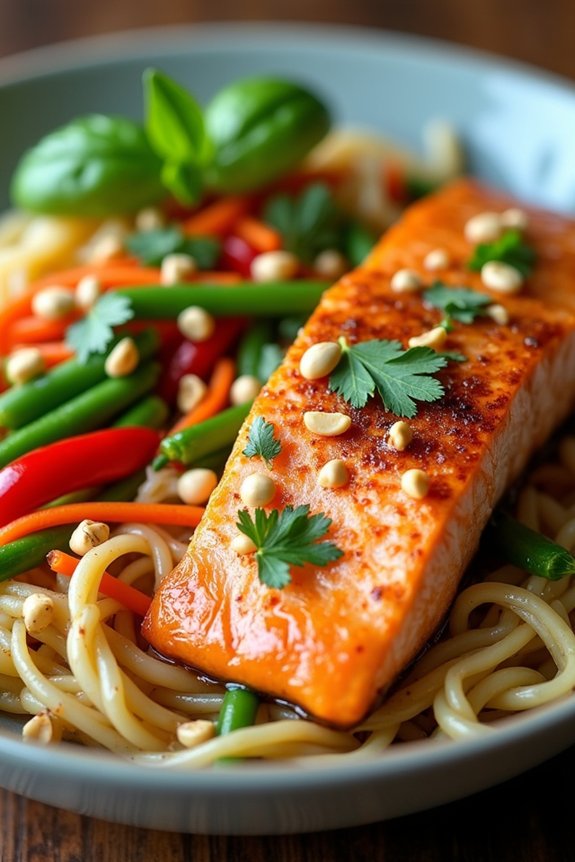 thai salmon noodle bowl recipe