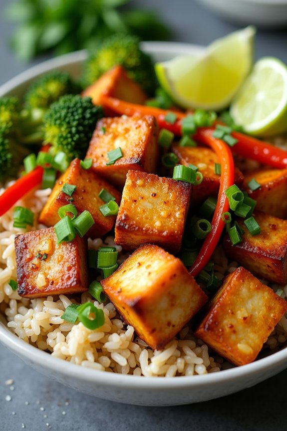 tofu vegetable rice bowl