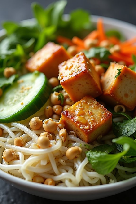 tofu vegetable vermicelli bowl