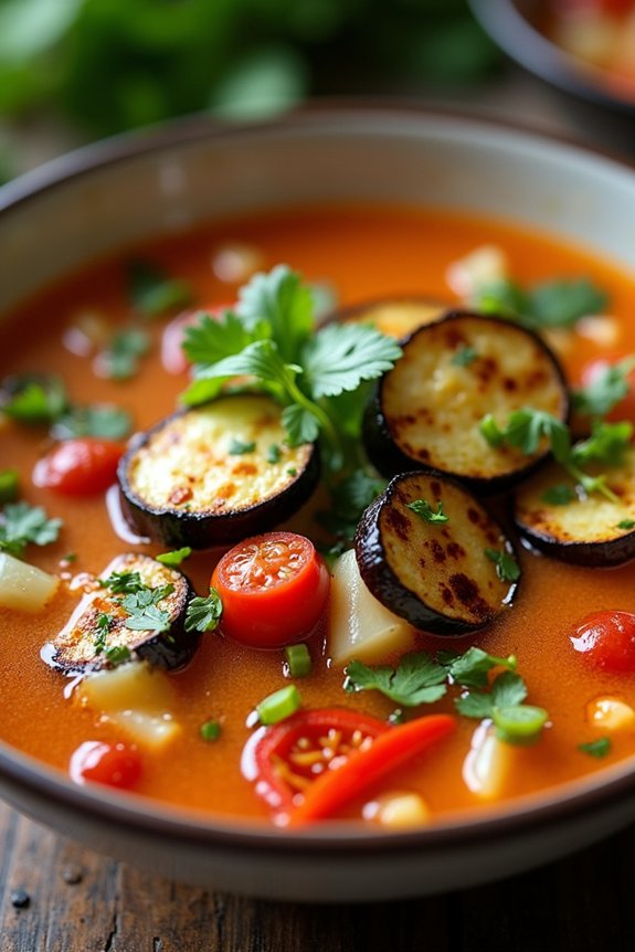 tom yum soup with vegetables