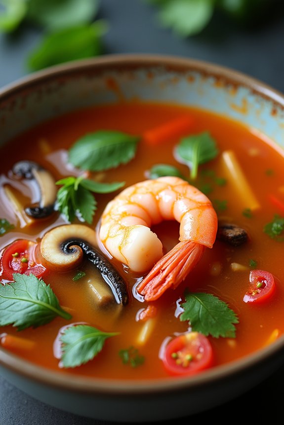 tom yum with thai basil