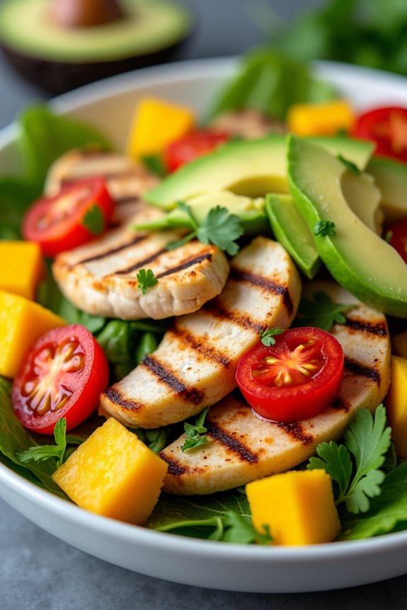 tropical avocado chicken salad