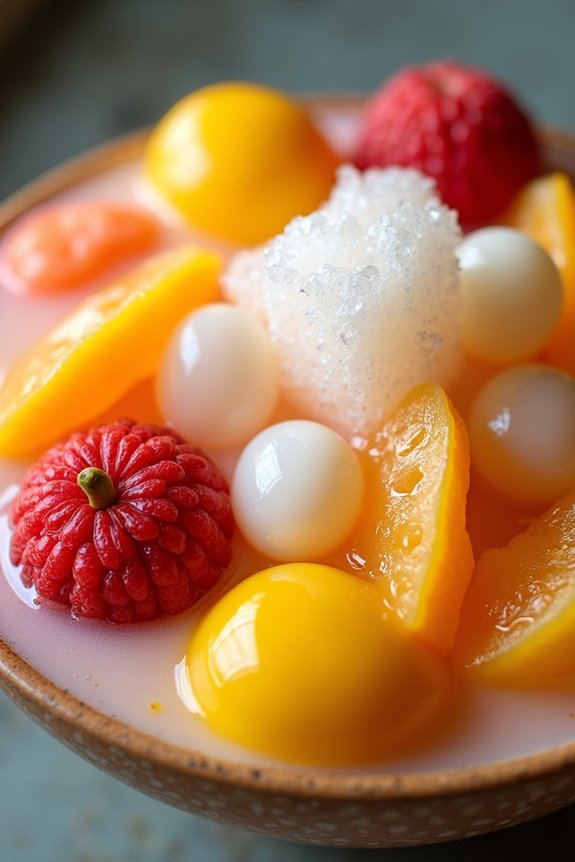 tropical fruit coconut dessert