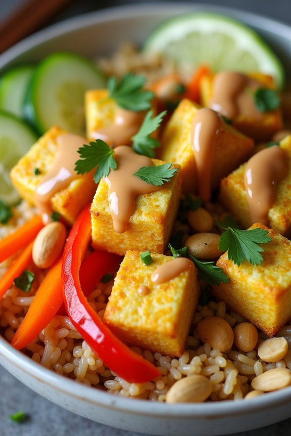 turmeric tofu rice bowl
