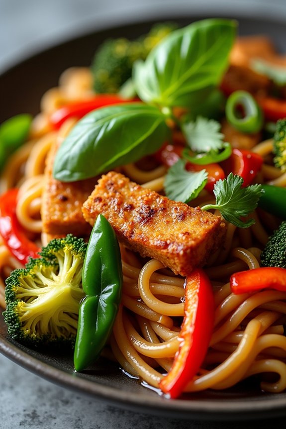 vegan spicy noodle delight
