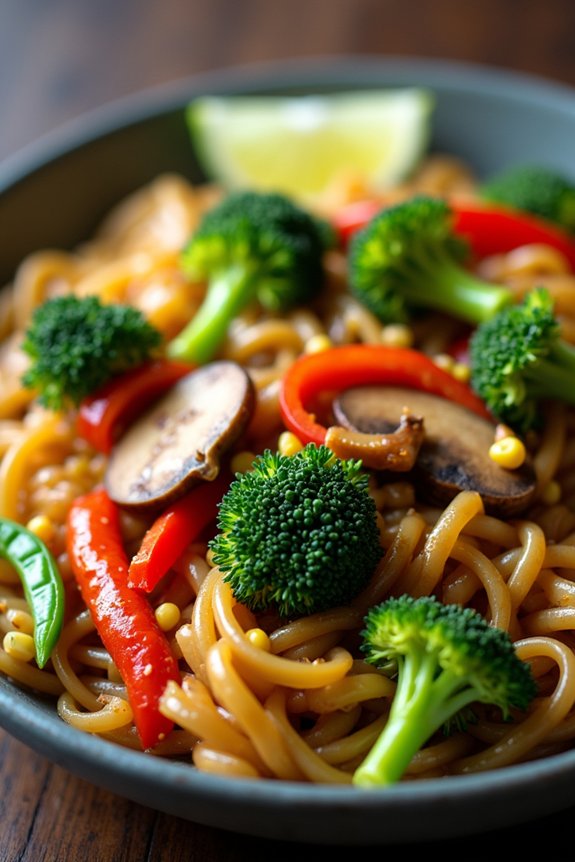 vegan thai noodle stir fry