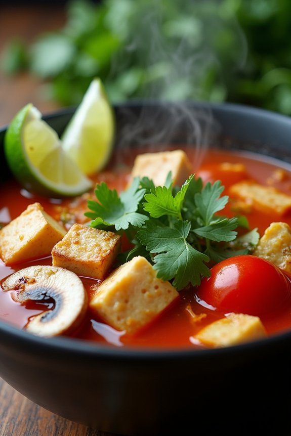 vegetarian tom yum soup