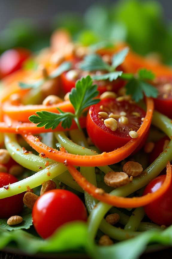 vibrant green papaya salad