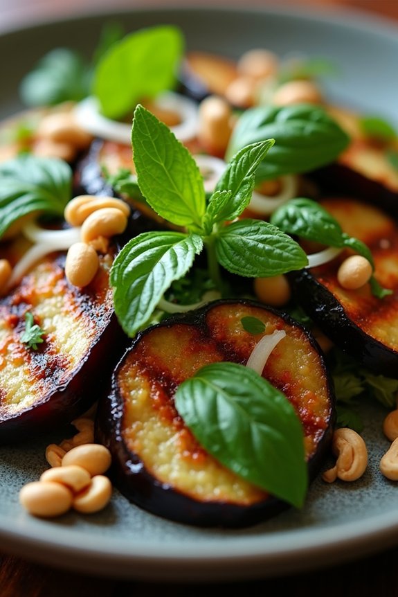 vibrant grilled eggplant salad