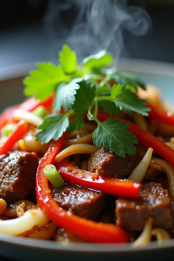vibrant lemongrass beef stir fry