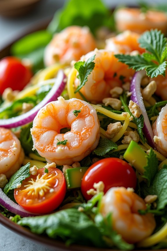 vibrant mango shrimp salad