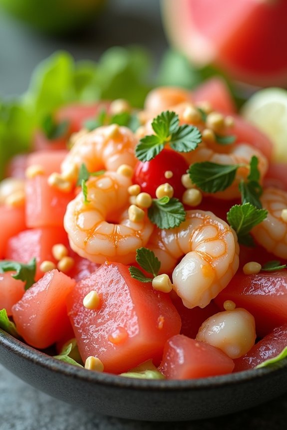 vibrant pomelo shrimp salad