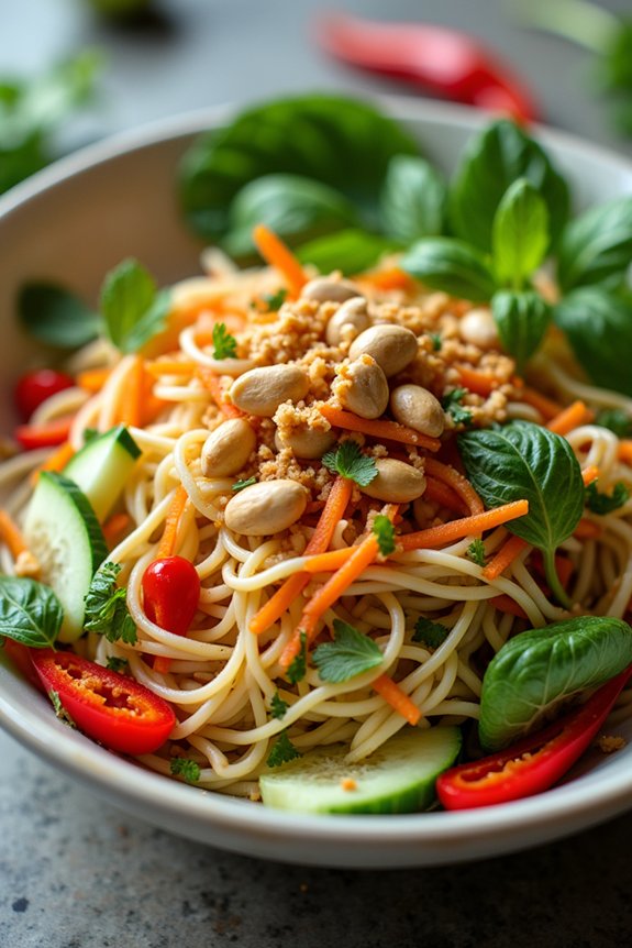 vibrant spicy noodle salad