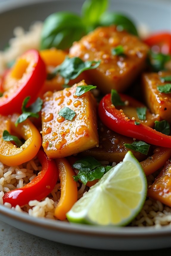 vibrant thai basil stir fry