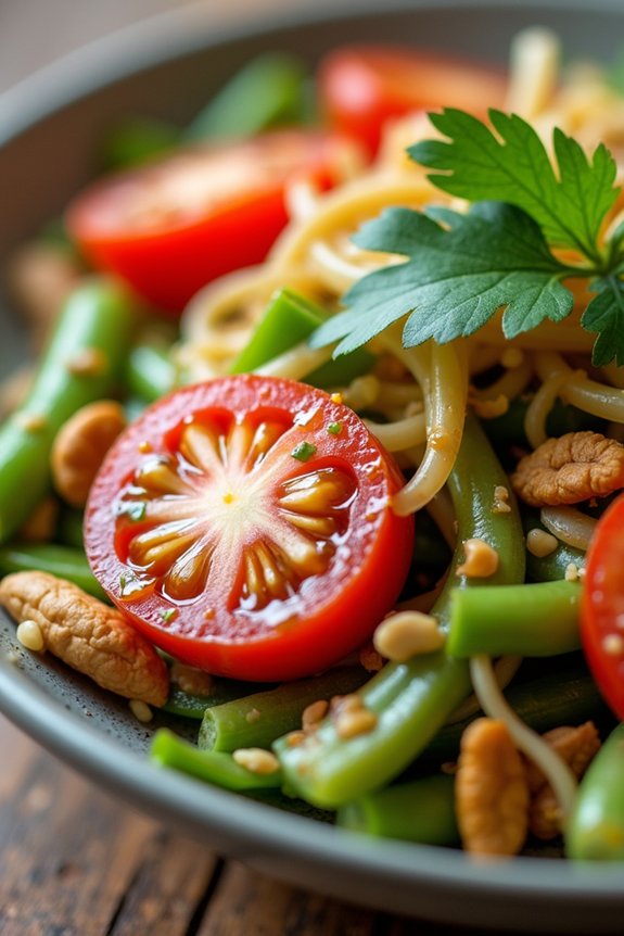 vibrant thai green papaya salad