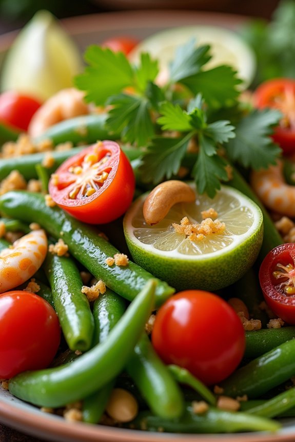 vibrant thai green papaya salad