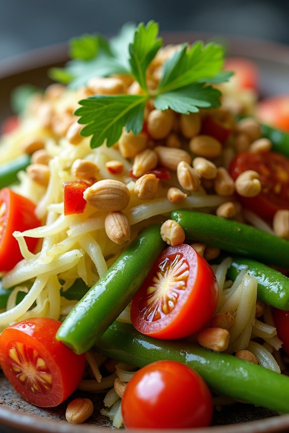 vibrant thai green papaya salad