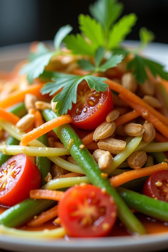 vibrant thai green papaya salad