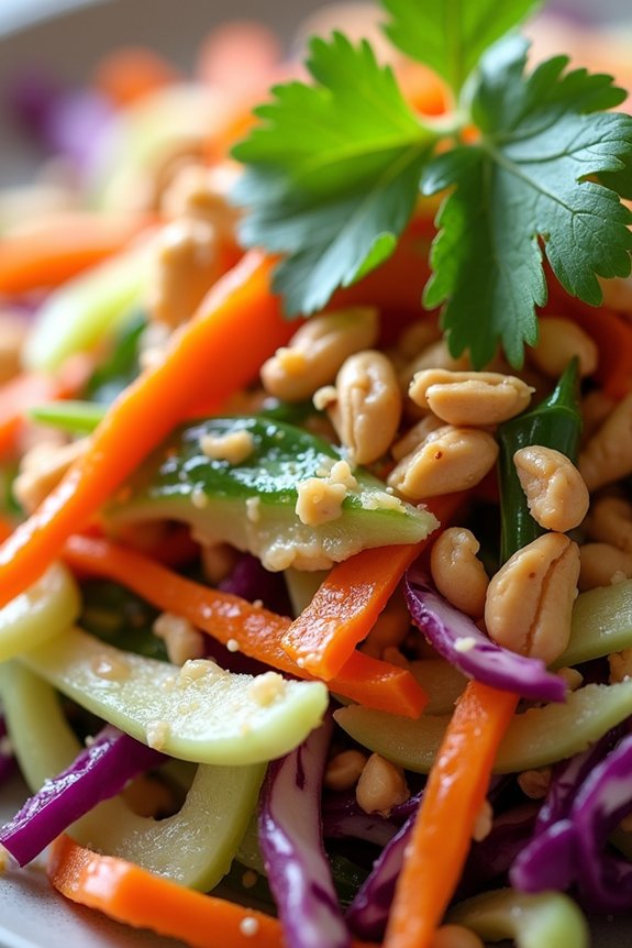vibrant thai peanut slaw