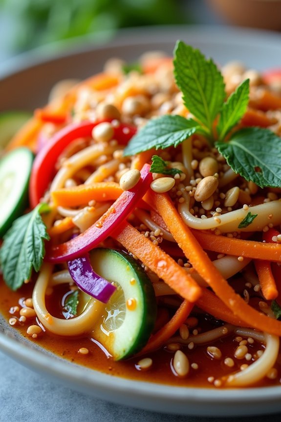 vibrant vegan noodle salad