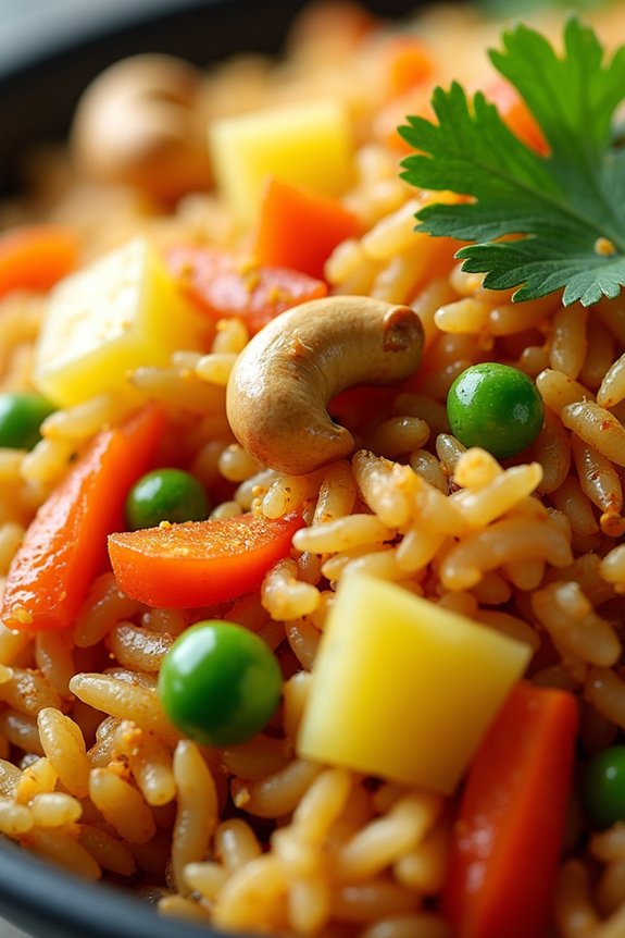 vibrant vegan pineapple fried rice