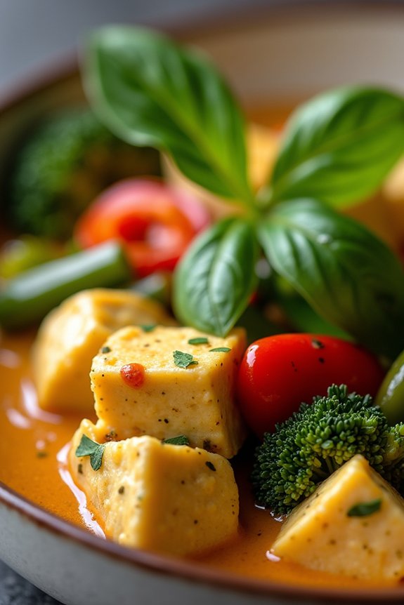 vibrant vegetarian green curry