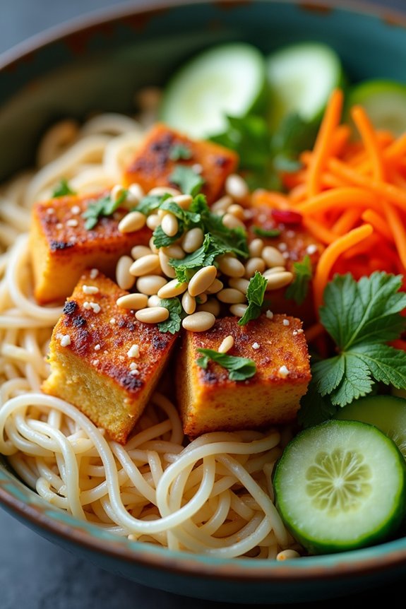 vibrant vegetarian noodle bowl