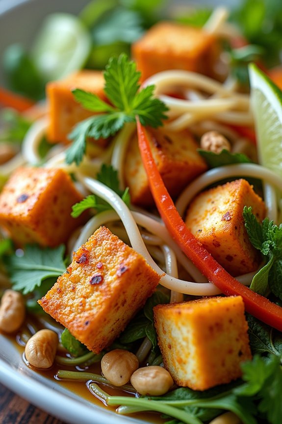 vibrant vegetarian tofu salad