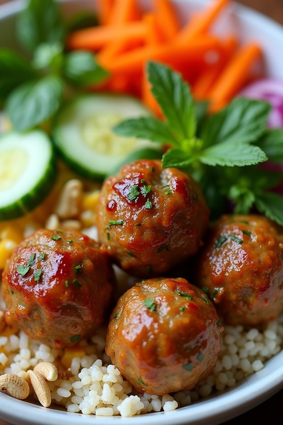 vietnamese meatball bowl delight