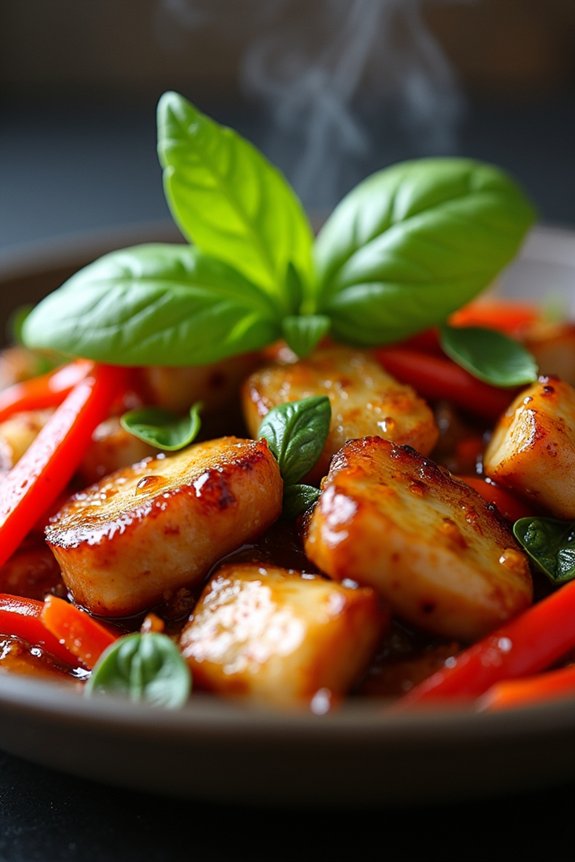 zesty thai basil chicken stir fry