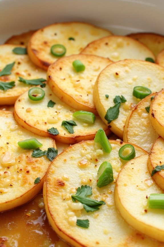 baked radishes with garlic