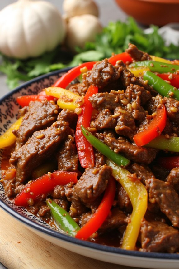 beef and bell pepper stir fry