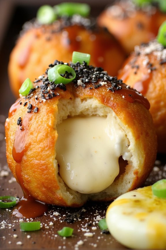cheese filled savory takoyaki balls