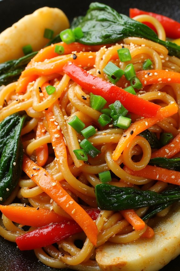 chewy noodles with vegetables
