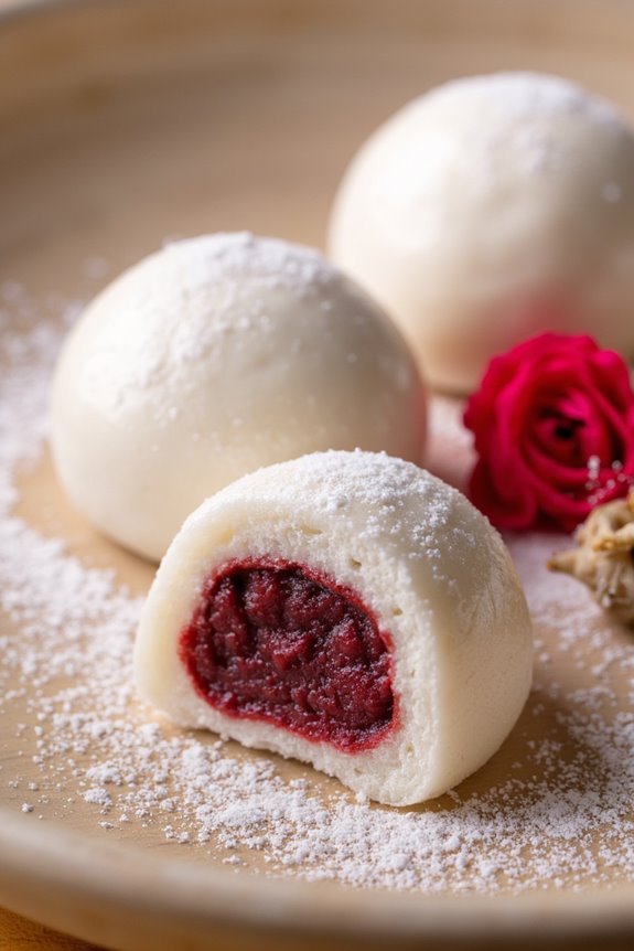 chewy red bean mochi