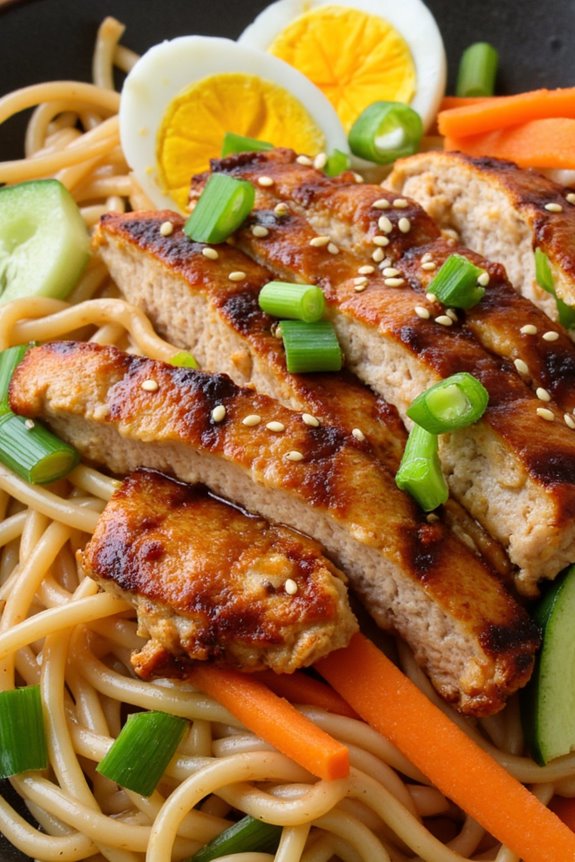 chilled noodles with chicken