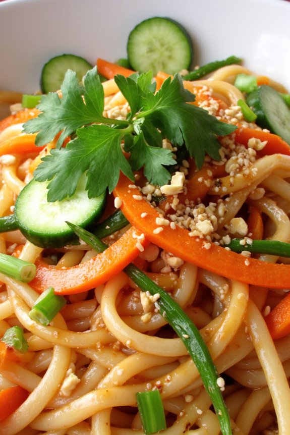chilled noodles with tangy dressing