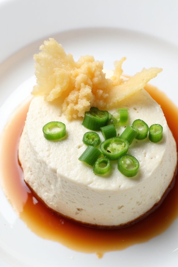 chilled tofu with toppings