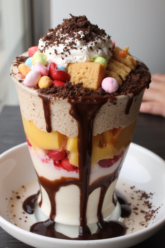 chocolate dessert with toppings
